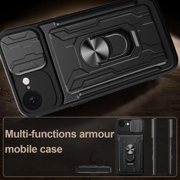 iPhone 16e/17e Roterende Ring Hybrid Cover med Kameraskjold - Rødguld