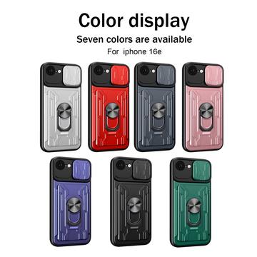 iPhone 16e/17e Roterende Ring Hybrid Cover med Kameraskjold - Rødguld
