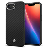 iPhone 16e/17e Spigen Enzo Aramid Mag Cover - MagSafe-kompatibel - Sort / Naturlig