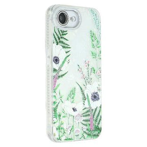 iPhone 16e/17e Spring Galvaniseret IMD Hybrid Cover med kamerabeskyttelse - Grønne blomster