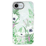 iPhone 16e/17e Spring Galvaniseret IMD Hybrid Cover med kamerabeskyttelse - Grønne blomster