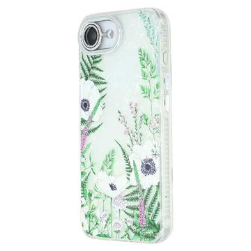 iPhone 16e/17e Spring Galvaniseret IMD Hybrid Cover med kamerabeskyttelse - Grønne blomster