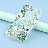 iPhone 16e/17e Spring Galvaniseret IMD Hybrid Cover med kamerabeskyttelse - Grønne blomster