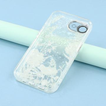 iPhone 16e/17e Spring Galvaniseret IMD Hybrid Cover med kamerabeskyttelse - Grønne blomster
