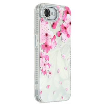 iPhone 16e/17e Spring Galvaniseret IMD Hybrid Cover med kamerabeskyttelse - Lyserøde blomster