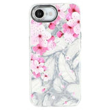 iPhone 16e/17e Spring Galvaniseret IMD Hybrid Cover med kamerabeskyttelse - Lyserøde blomster