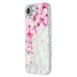 iPhone 16e/17e Spring Galvaniseret IMD Hybrid Cover med kamerabeskyttelse - Lyserøde blomster
