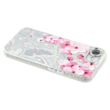 iPhone 16e/17e Spring Galvaniseret IMD Hybrid Cover med kamerabeskyttelse - Lyserøde blomster