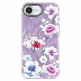 iPhone 16e/17e Spring Galvaniseret IMD Hybrid Cover med kamerabeskyttelse - Lilla blomster