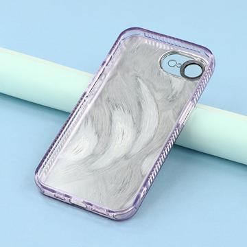 iPhone 16e/17e Spring Galvaniseret IMD Hybrid Cover med kamerabeskyttelse - Lilla blomster