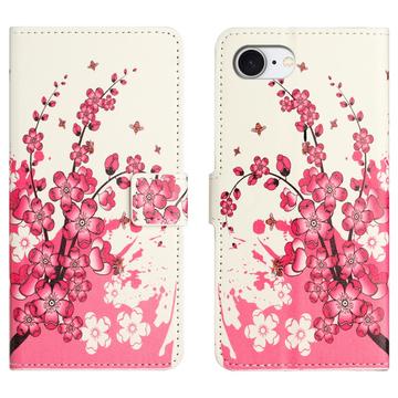 iPhone 16e/17e Style Series Pung Taske - Pink Blomster