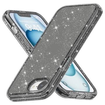 iPhone 16e/17e Stylish Glitter Series Hybrid Cover - Sort