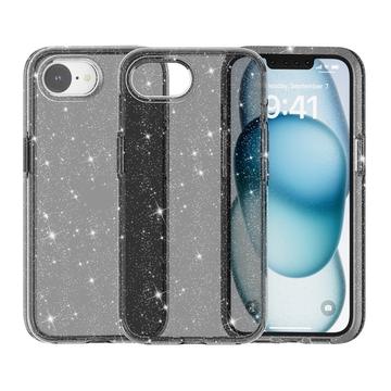 iPhone 16e/17e Stylish Glitter Series Hybrid Cover - Sort