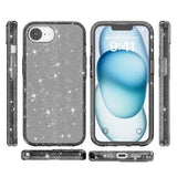 iPhone 16e/17e Stylish Glitter Series Hybrid Cover - Sort