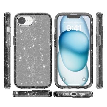 iPhone 16e/17e Stylish Glitter Series Hybrid Cover - Sort