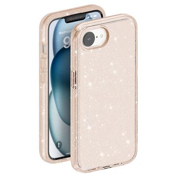 iPhone 16e/17e Stylish Glitter Series Hybrid Cover - Guld