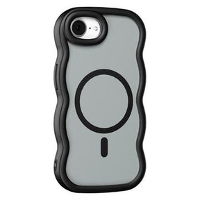 iPhone 16e/17e Bølgekant magnetisk hybrid cover - sort
