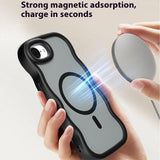 iPhone 16e/17e Bølgekant magnetisk hybrid cover - sort
