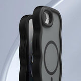 iPhone 16e/17e Bølgekant magnetisk hybrid cover - sort