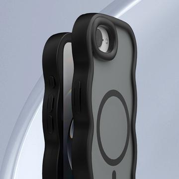 iPhone 16e/17e Bølgekant magnetisk hybrid cover - sort