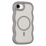 iPhone 16e/17e Bølgekant magnetisk hybrid cover - grå