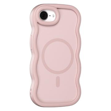 iPhone 16e/17e Bølgekant magnetisk hybrid cover - pink