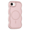 iPhone 16e/17e Bølgekant magnetisk hybrid cover - pink