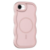 iPhone 16e/17e Bølgekant magnetisk hybrid cover - pink