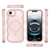 iPhone 16e/17e Bølgekant magnetisk hybrid cover - pink