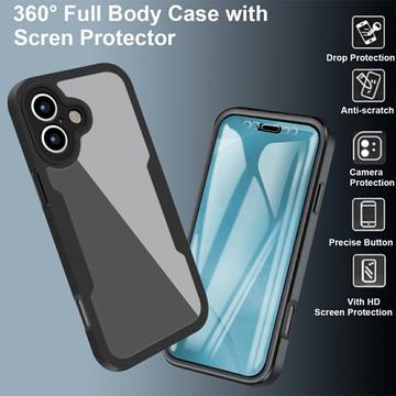 iPhone 17 360 Beskyttelse Cover - Blå / Klar