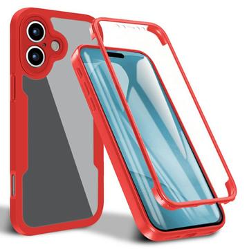 iPhone 17 360 Beskyttelse Cover - Rød / Klar