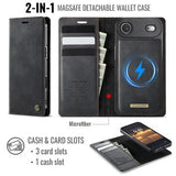iPhone Air Caseme C49 2-i-1 aftagelig pungetui - MagSafe-kompatibel, RFID - Sort