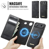 iPhone Air Caseme C49 2-i-1 aftagelig pungetui - MagSafe-kompatibel, RFID - Sort