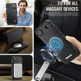 iPhone Air Caseme C49 2-i-1 aftagelig pungetui - MagSafe-kompatibel, RFID - Sort