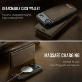 iPhone Air Caseme C49 2-i-1 aftagelig pungetui - MagSafe-kompatibel, RFID - Kaffe
