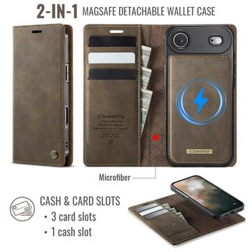 iPhone Air Caseme C49 2-i-1 aftagelig pungetui - MagSafe-kompatibel, RFID - Kaffe