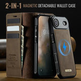 iPhone Air Caseme C49 2-i-1 aftagelig pungetui - MagSafe-kompatibel, RFID - Kaffe
