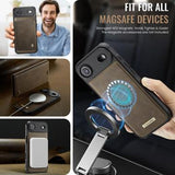 iPhone Air Caseme C49 2-i-1 aftagelig pungetui - MagSafe-kompatibel, RFID - Kaffe