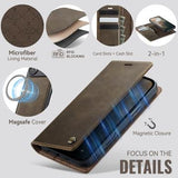 iPhone Air Caseme C49 2-i-1 aftagelig pungetui - MagSafe-kompatibel, RFID - Kaffe