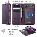 iPhone Air Caseme C49 2-i-1 aftagelig pungetui - MagSafe-kompatibel, RFID - Lilla