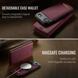 iPhone Air Caseme C49 2-i-1 aftagelig pungetui - MagSafe-kompatibel, RFID - Rød