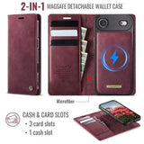 iPhone Air Caseme C49 2-i-1 aftagelig pungetui - MagSafe-kompatibel, RFID - Rød