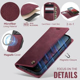 iPhone Air Caseme C49 2-i-1 aftagelig pungetui - MagSafe-kompatibel, RFID - Rød