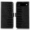 iPhone Air Crocodile Series Læderpung med RFID - Sort
