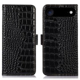 iPhone Air Crocodile Series Læderpung med RFID - Sort