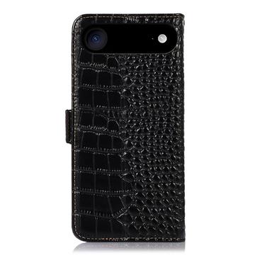 iPhone Air Crocodile Series Læderpung med RFID - Sort