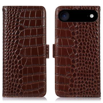 iPhone Air Crocodile Series Læderpung med RFID - Brun