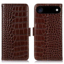 iPhone Air Crocodile Series Læderpung med RFID - Brun