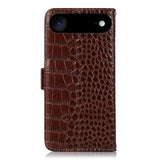 iPhone Air Crocodile Series Læderpung med RFID - Brun
