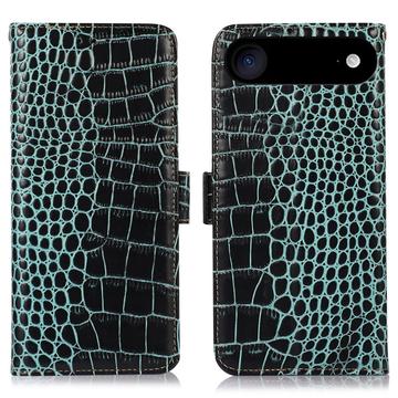 iPhone Air Crocodile Series Læderpung med RFID - Grøn